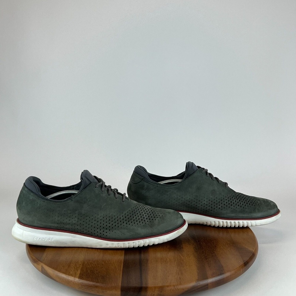 Mens Cole Haan 2.ZeroGrand Laser Cut Black Wingtip Sneakers Oxfords Size 13 M